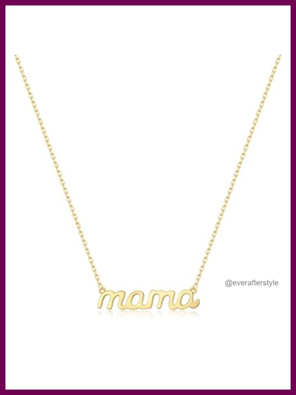 14K Gold Plated Mama Pendant Necklace Sterling Silver 925 Dainty Adjustable